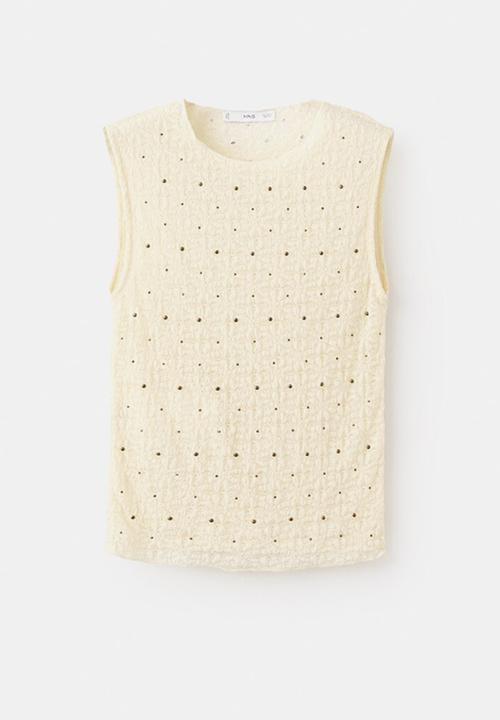 MANGO - Top pati - light beige