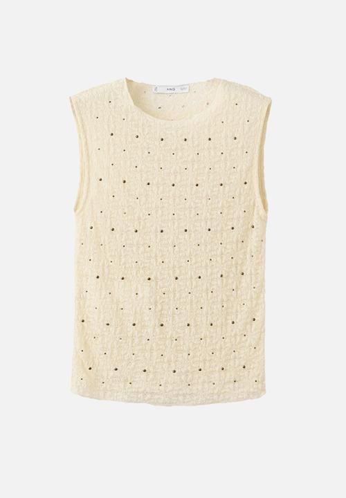 MANGO - Top pati - light beige