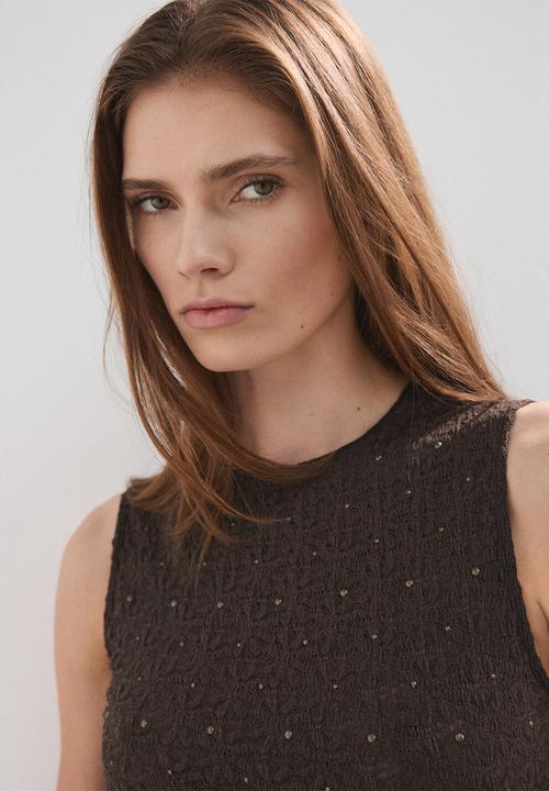 MANGO - Top pati - dark brown
