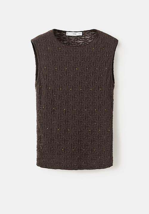 MANGO - Top pati - dark brown
