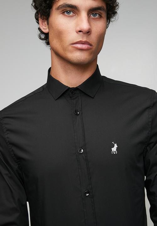 POLO - Christian Slim Fit Long Sleeve Shirt Christian - Black