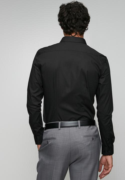 POLO - Christian Slim Fit Long Sleeve Shirt Christian - Black