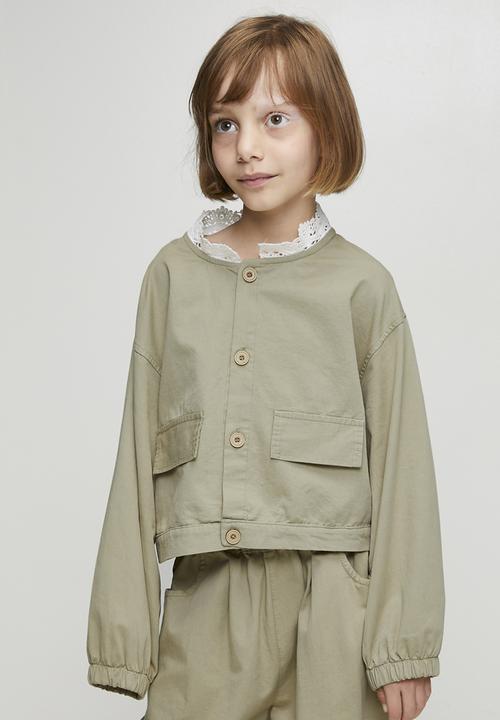 Pop Candy - Cropped co-ord shacket - green