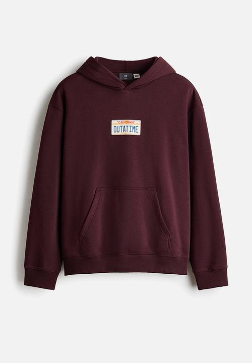 H&M - Loose fit hoodie - burgundy/california