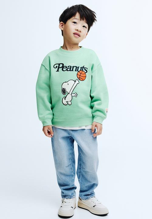 H&M - Oversized printed sweatshirt - green/snoopy