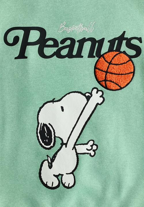 H&M - Oversized printed sweatshirt - green/snoopy