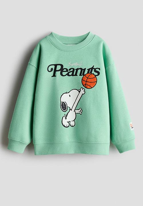 H&M - Oversized printed sweatshirt - green/snoopy