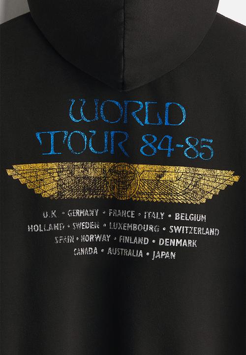 H&M - Oversized fit printed hoodie - black/iron maiden