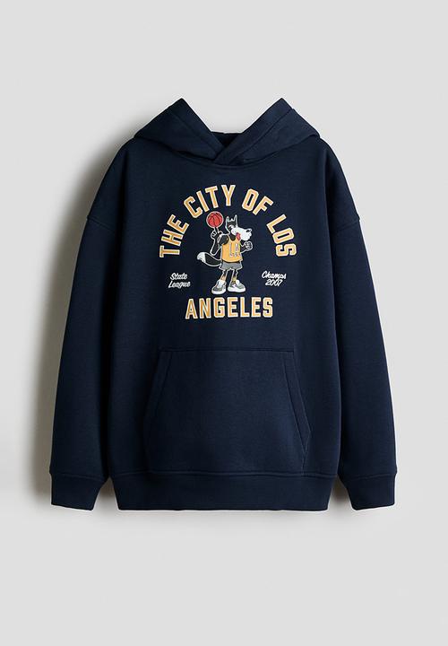 H&M - Hoodie - navy blue/los angeles