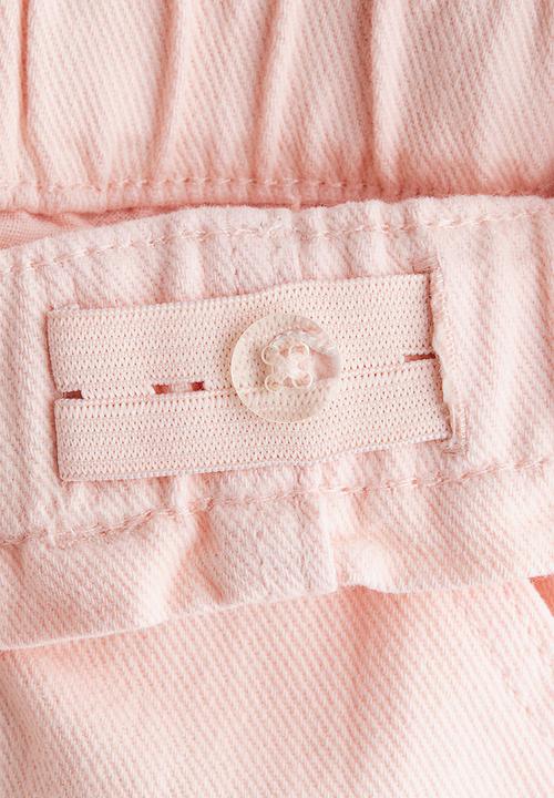 H&M - Wide leg paper bag jeans - light pink