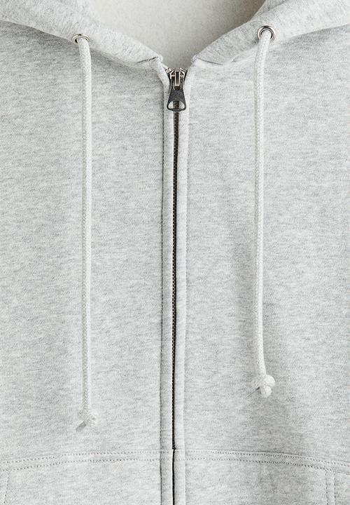 H&M - Oversized fit zip-through hoodie - light grey marl