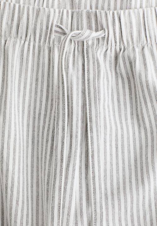 H&M - Flannel pyjama bottoms - grey/striped