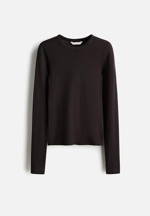 H&M - Long-sleeved jersey top - dark brown
