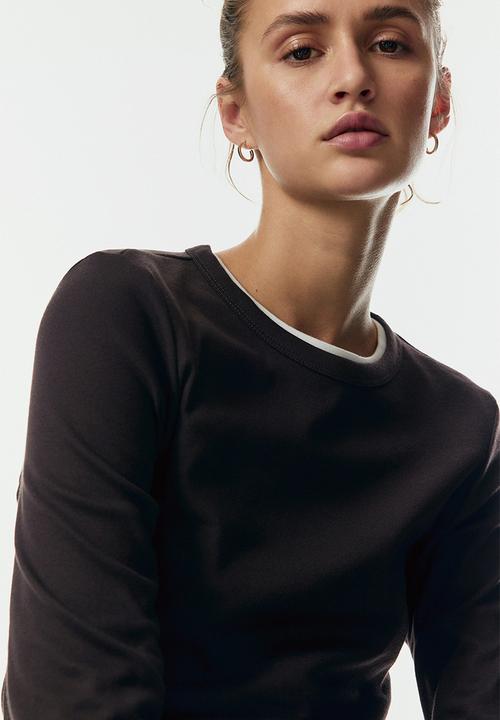 H&M - Long-sleeved jersey top - dark brown