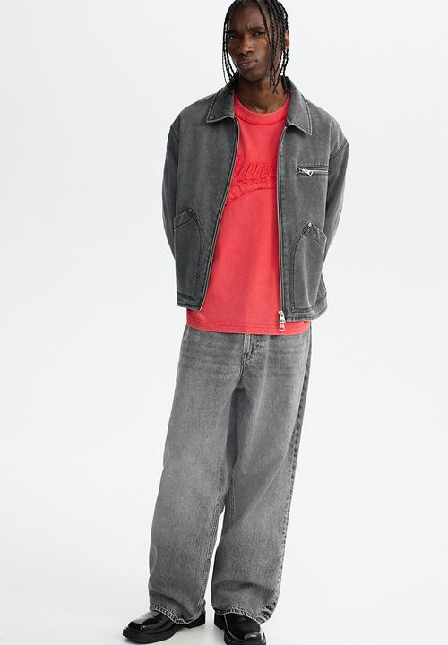 H&M - Loose fit printed T-shirt - red/sunset
