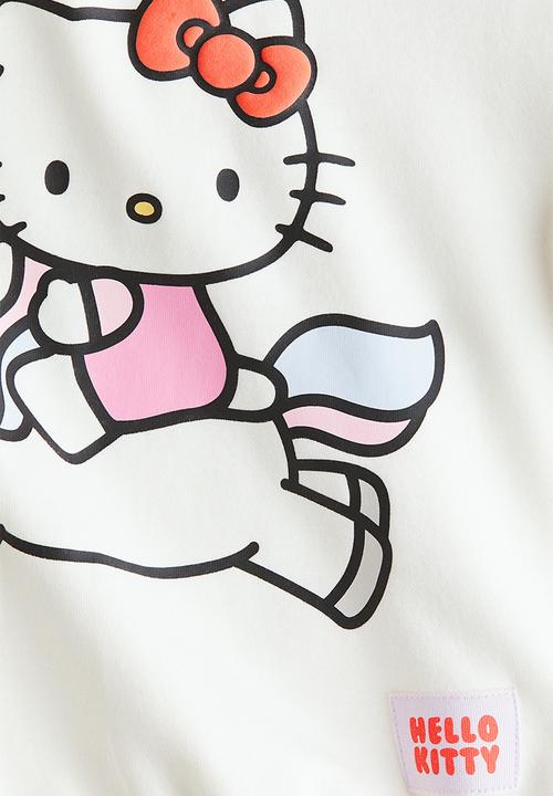 H&M - Printed sweatshirt - white/hello kitty