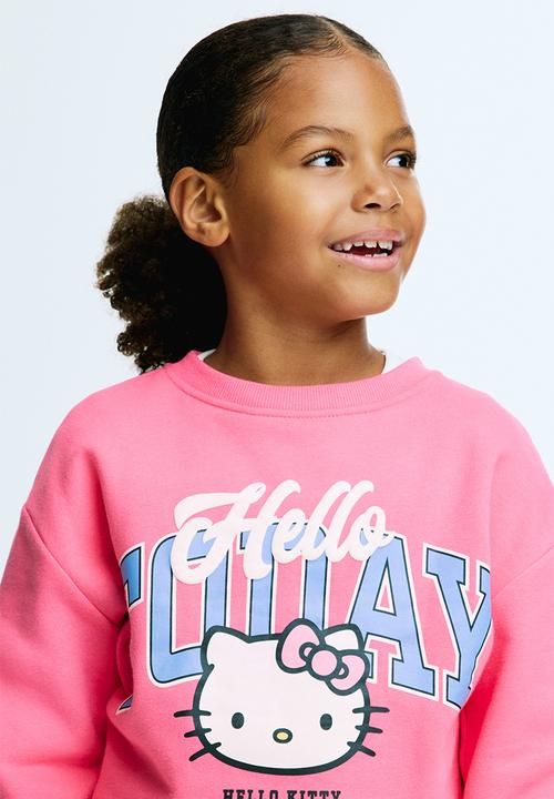 H&M - Printed sweatshirt - pink/hello kitty