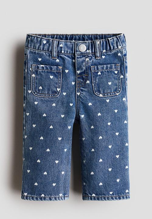 H&M - Flared leg jeans - denim blue/hearts