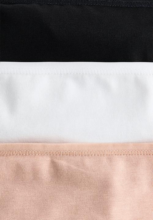 H&M - 3-Pack cotton tanga thong briefs - beige/white/black