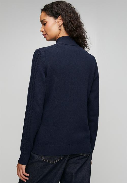 Pringle of Scotland - Pringle ¼ zip ls knitted jersey  - navy