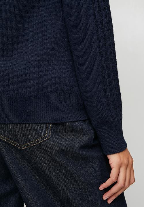 Pringle of Scotland - Pringle ¼ zip ls knitted jersey  - navy