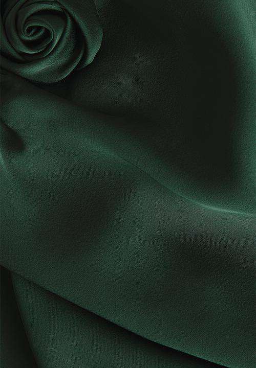 H&M - Tie-detail satin slip dress - dark green