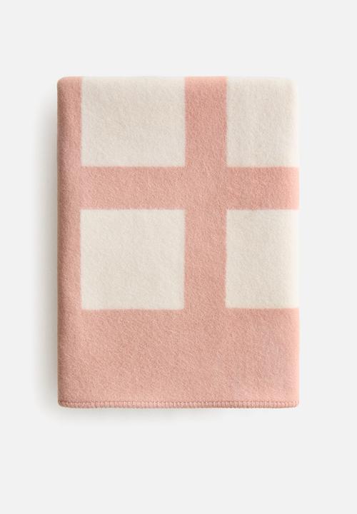 H&M - Wool-blend blanket - pink/cream