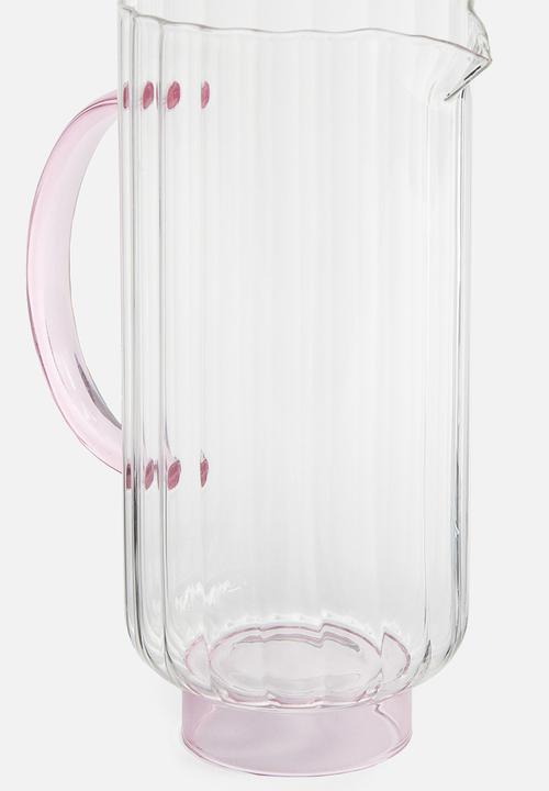 H&M - Fluted glass jug - transparent/pink