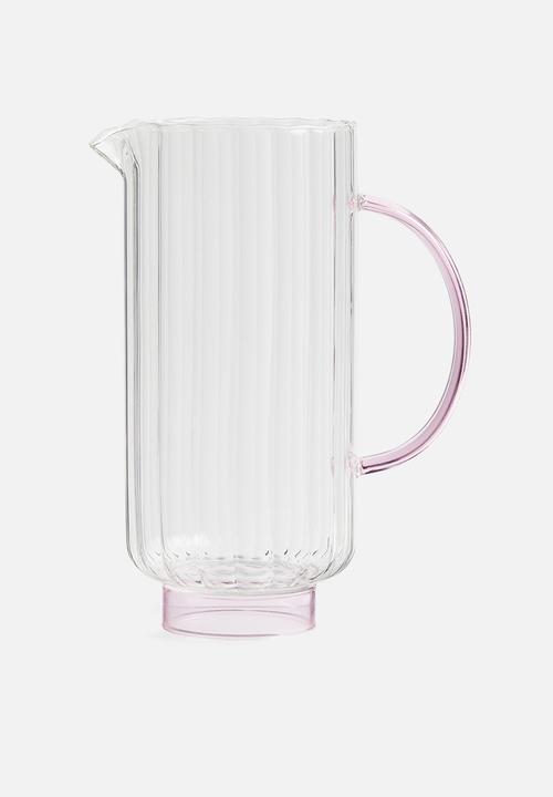 H&M - Fluted glass jug - transparent/pink