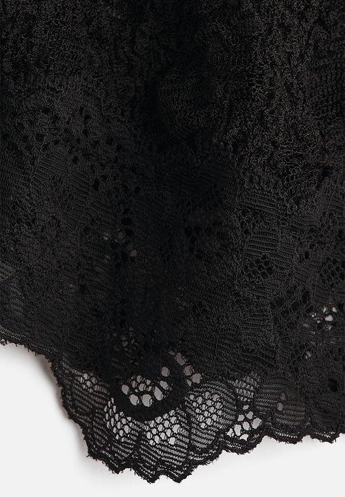 H&M - Lace-trimmed strappy top - black
