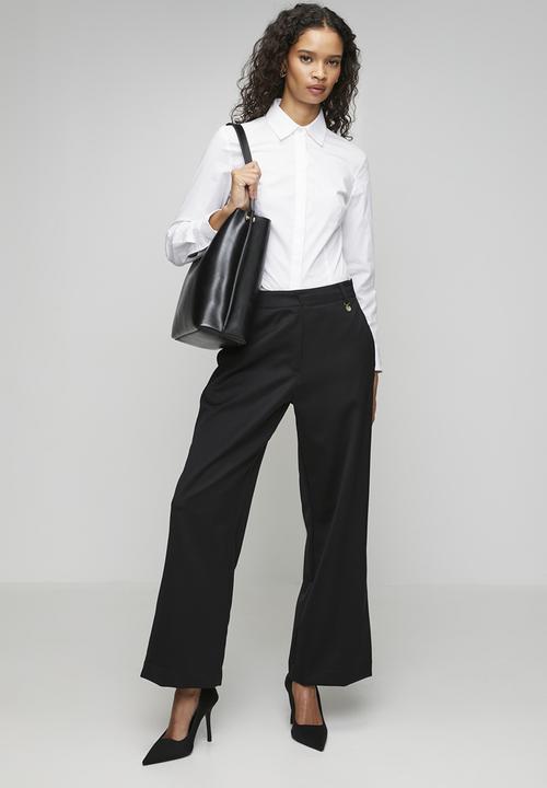 POLO - Wmn Maddi Wide Leg Wool Pant - Black