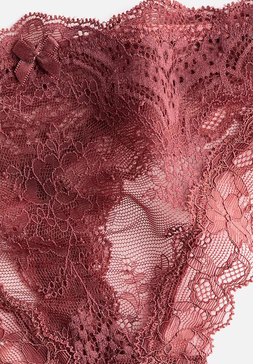 H&M - 2-pack lace thong briefs - dark red