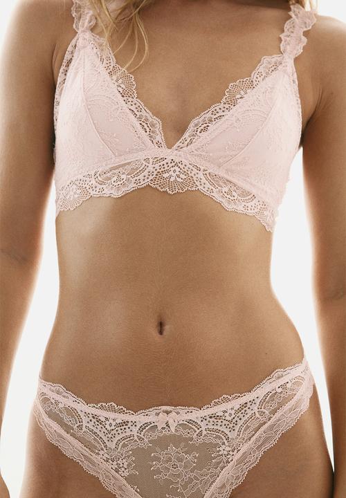 H&M - 2-Pack lace thong briefs - light pink