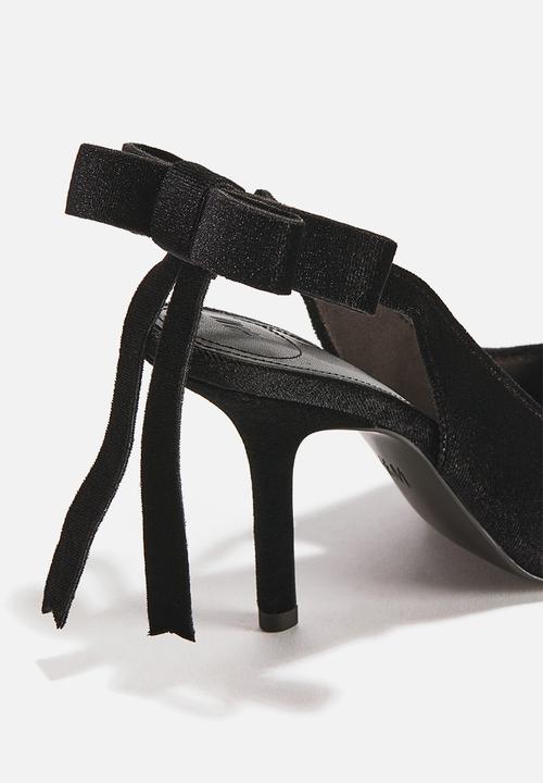 H&M - Bow-detail pointed slingbacks - black