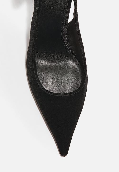 H&M - Bow-detail pointed slingbacks - black