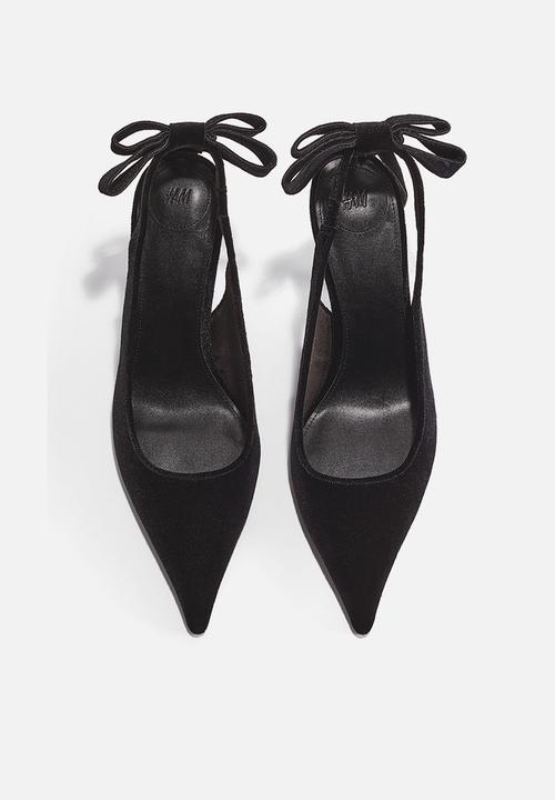H&M - Bow-detail pointed slingbacks - black