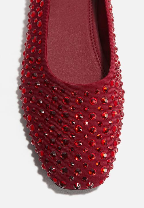 H&M - Embellished ballet pumps - red