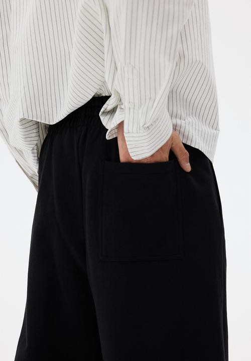 H&M - Wide-leg cotton joggers - black
