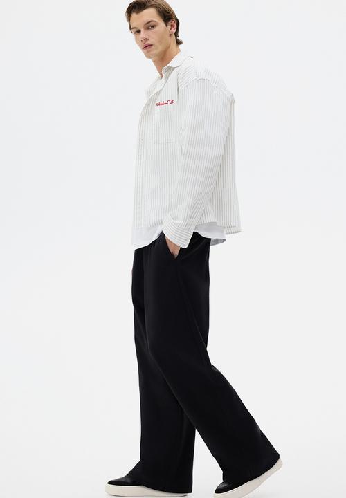 H&M - Wide-leg cotton joggers - black