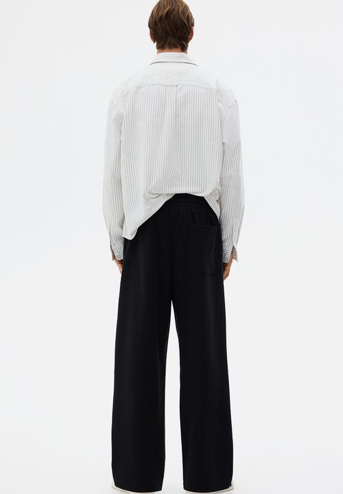 H&M - Wide-leg cotton joggers - black