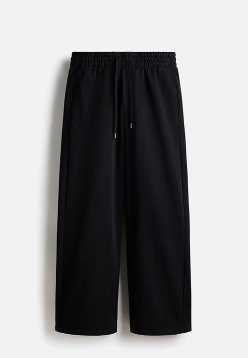 H&M - Wide-leg cotton joggers - black