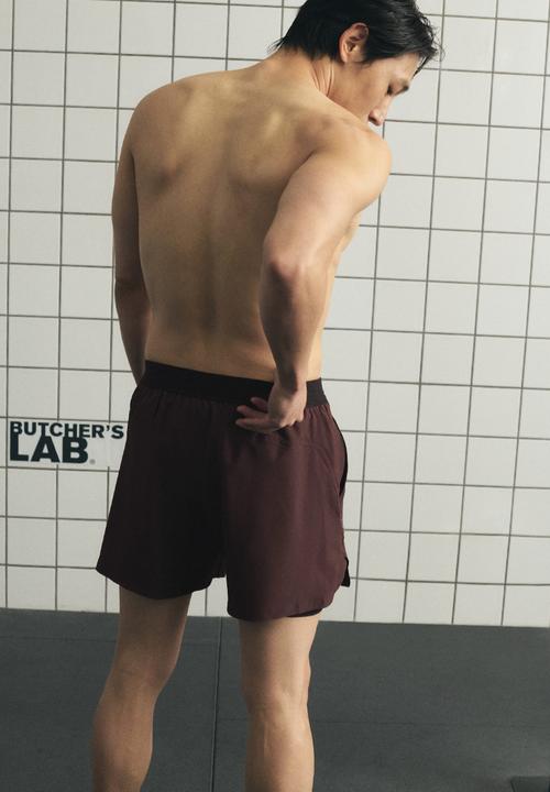 H&M - Double-layered sports shorts with drymove™ - burgundy