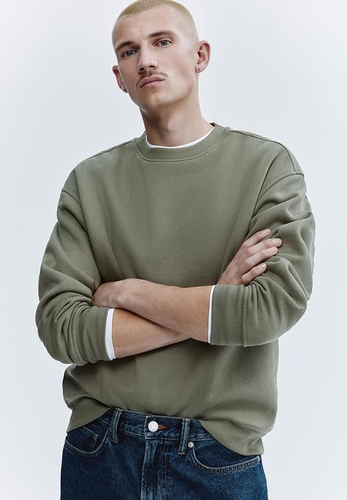H&M - Loose fit sweatshirt - dusty khaki green