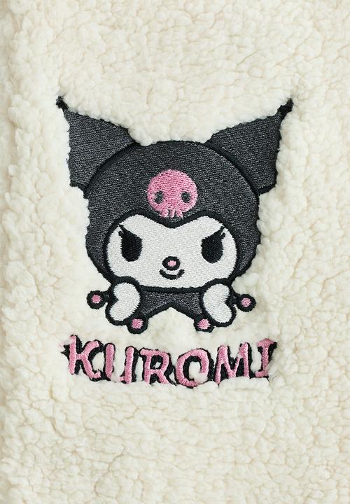 H&M - Motif-detail teddy jacket - white/kuromi