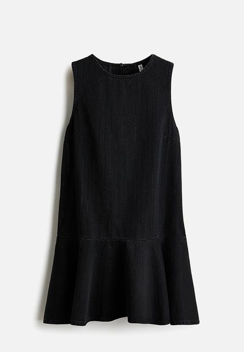 H&M - Embellished denim dress - black