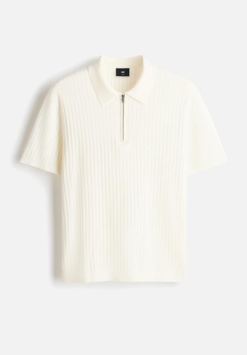 H&M - Slim fit polo shirt - cream