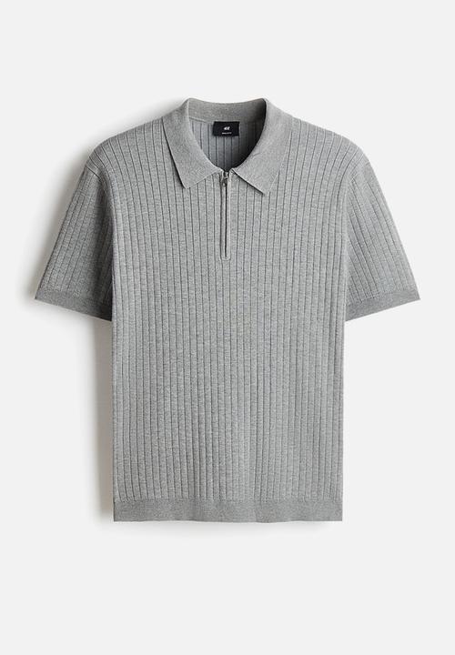 H&M - Slim fit polo shirt - grey