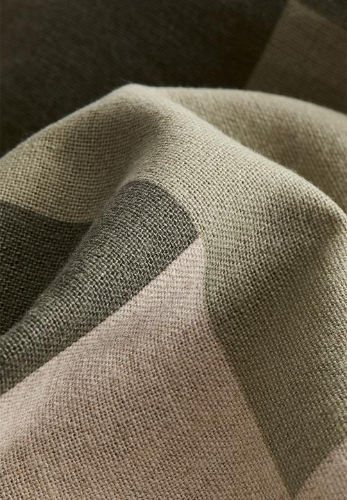 H&M - Linen-blend cushion cover - sage green/beige