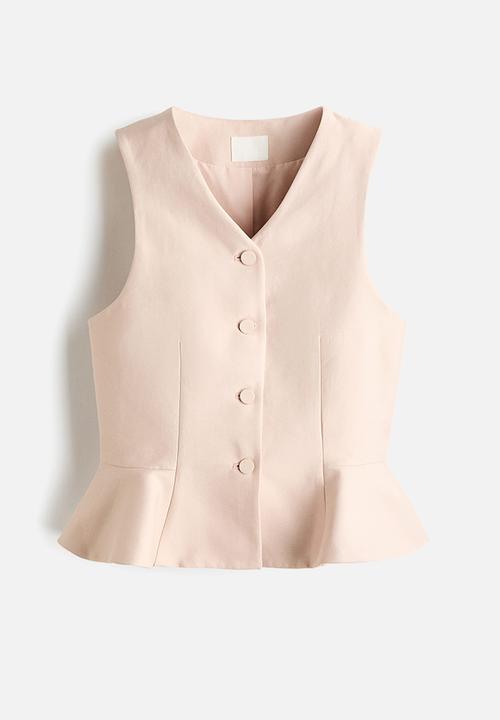 H&M - V-neck peplum waistcoat - light beige