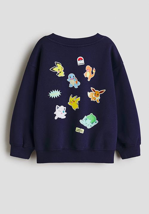 H&M - Printed sweatshirt - navy blue/pokemon